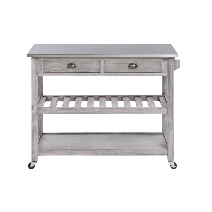 Three Posts Courtright Rolling Kitchen Cart with Stainless Steel Top & Reviews Wayfair Canada